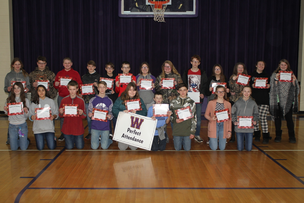 Jr. High 2nd Quarter Perfect Attendance